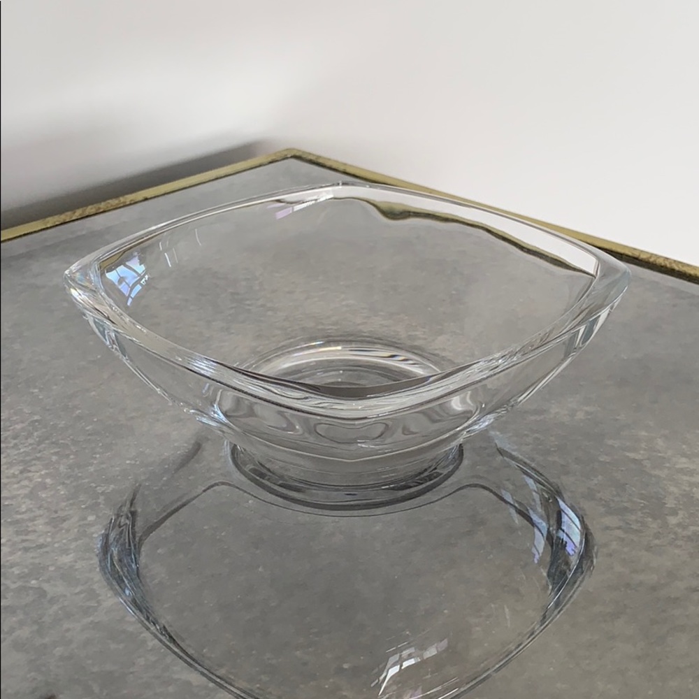 Tiffany & Co. square crystal bowl.